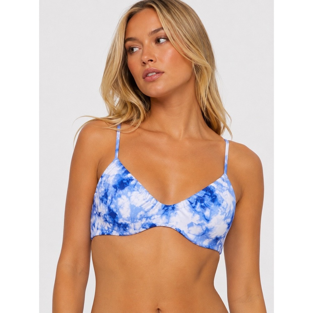 Sanctuary Swim Blue Underwire Bikini Swimsuit Top Sustainable D